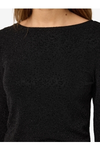 Noisy May NMGILLY L/S BOATNECK BELLSLEEVE TOP: black/black lurex leo