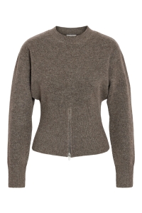 Noisy May NMSLOAN L/S O-NECK ZIP KNIT morel/melange