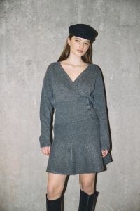 Noisy May NMSLOAN NW SHORT KNIT SKIRT dark grey melange