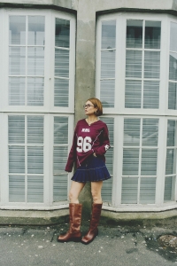 Noisy May NMASTON L/S V-NECK SPORTS SWEAT JRS: windsor wine