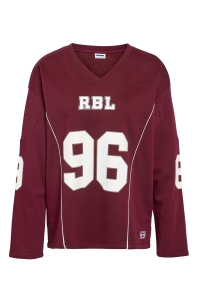 Noisy May NMASTON L/S V-NECK SPORTS SWEAT JRS: windsor wine