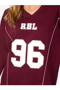 Noisy May NMASTON L/S V-NECK SPORTS SWEAT JRS: windsor wine