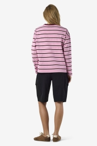 Noisy May NMEMBER L/S STRIPE SWEAT NOOS begonia pink/tibetan red + brigh