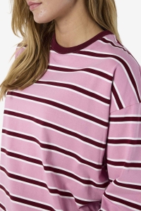 Noisy May NMEMBER L/S STRIPE SWEAT NOOS begonia pink/tibetan red + brigh