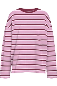 Noisy May NMEMBER L/S STRIPE SWEAT NOOS begonia pink/tibetan red + brigh