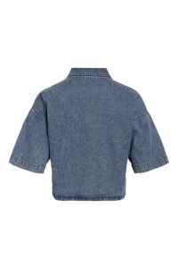 Noisy May NMENZA S/S REG CROP SHIRT MG004MB N: medium blue denim