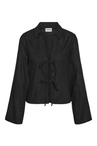 Noisy May NMLEILANI L/S TIE TOP WVN FWD black