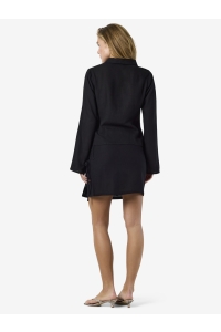 Noisy May NMLEILANI L/S TIE TOP WVN FWD black