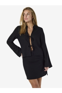 Noisy May NMLEILANI L/S TIE TOP WVN FWD black