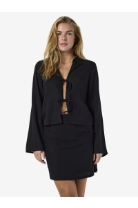 Noisy May NMLEILANI L/S TIE TOP WVN FWD black