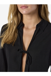 Noisy May NMLEILANI L/S TIE TOP WVN FWD black