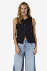 Noisy May NMLEILANI S/L WAISTCOAT WVN FWD black