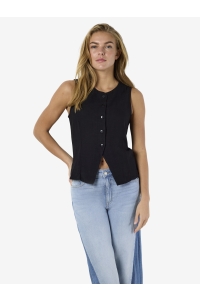 Noisy May NMLEILANI S/L WAISTCOAT WVN FWD black