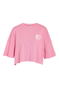 Noisy May NMASTON S/S OVERSIZED SWEAT TEE JRS: begonia pink/87 heaven - cloud d