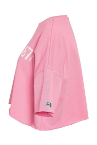 Noisy May NMASTON S/S OVERSIZED SWEAT TEE JRS: begonia pink/87 heaven - cloud d