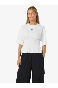 Noisy May NMKIERAN 2/4 FITTED LOGO T-SHIRT FW: bright white/nm logo