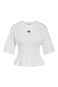 Noisy May NMKIERAN 2/4 FITTED LOGO T-SHIRT FW: bright white/nm logo