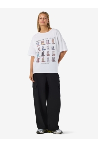 Noisy May NMIDA COWBOYS/S T-SHIRT JRS FWD bright white/cowboy boots
