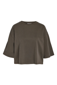 Noisy May NMALANI BOXY CROPPED TOP JRS NOOS chocolate brown/washed
