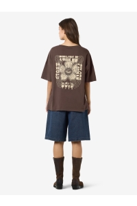 Noisy May NMIDA S/S O-NECK STP T-SHIRT JRS chocolate brown