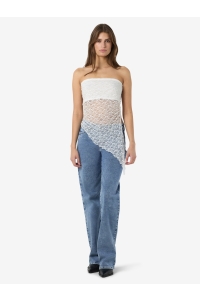 Noisy May NMLACEY S/L BANDEAU TOP JRS cloud dancer