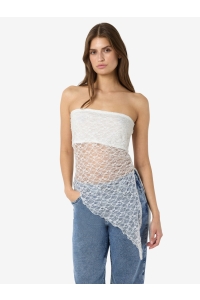 Noisy May NMLACEY S/L BANDEAU TOP JRS cloud dancer