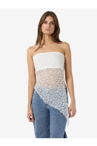 Noisy May NMLACEY S/L BANDEAU TOP JRS cloud dancer