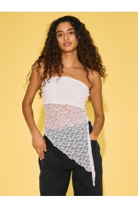 Noisy May NMLACEY S/L BANDEAU TOP JRS cloud dancer