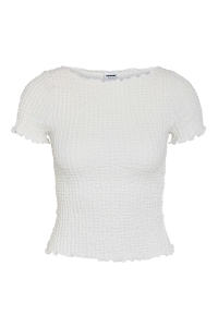 Noisy May NMALORA S/S BOATNECK TOP JRS cloud dancer