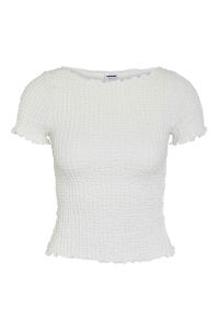 Noisy May NMALORA S/S BOATNECK TOP JRS cloud dancer