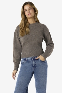 Noisy May NMSLOAN L/S O-NECK KNIT NOOS morel