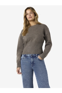 Noisy May NMSLOAN L/S O-NECK KNIT NOOS morel