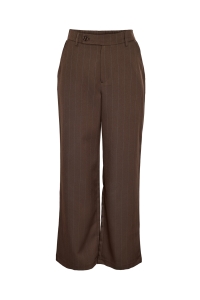 Noisy May NMDALLAS MW PINSTRIPE PANTS TLR chocolate brown/white
