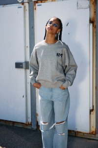 Noisy May NMBELIEVE L/S O-NECK SWEAT light grey melange/nmy - teddy e