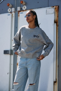 Noisy May NMBELIEVE L/S O-NECK SWEAT light grey melange/nmy - teddy e