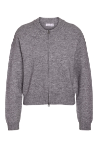 Noisy May NMHARLOW L/S ZIP KNIT JACKET medium grey melange