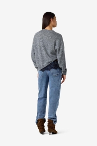 Noisy May NMPRESTON L/S O-NECK LACE KNIT medium grey melange