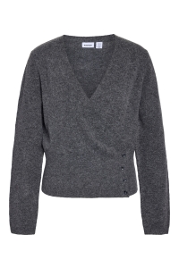 Noisy May NMSLOAN V-NECK CARDIGAN KNIT dark grey melange