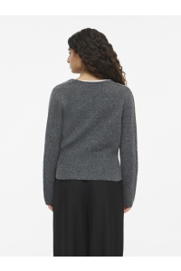 Noisy May NMSLOAN V-NECK CARDIGAN KNIT dark grey melange