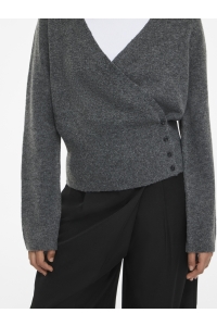 Noisy May NMSLOAN V-NECK CARDIGAN KNIT dark grey melange