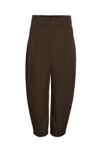 Noisy May NMELI MW TAILORED BARREL PANTS TNT/: chocolate brown