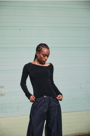 Noisy May NMBELLA TULLA L/S ASYM NECK TOP JRS Dames
