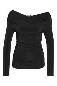 Noisy May NMBELLA TULLA L/S DRAPED TOP JRS black