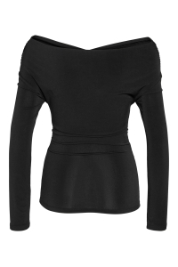 Noisy May NMBELLA TULLA L/S DRAPED TOP JRS black