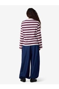 Noisy May NMDOLLIE L/S STRIPED POLO TNT/14 bright white/fig