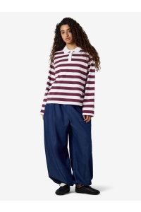 Noisy May NMDOLLIE L/S STRIPED POLO TNT/14 bright white/fig