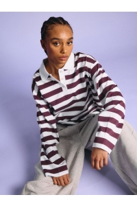 Noisy May NMDOLLIE L/S STRIPED POLO TNT/14 bright white/fig