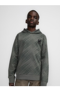 Petrol Industries Boys Sweater Hooded AOP dark sage