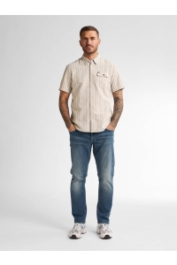 Petrol Industries Men Shirt Short Sleeve AOP light tan