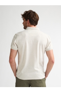 Petrol Industries Men Polo Short Sleeve antique white melee